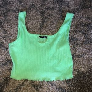 shein neon green crop top!